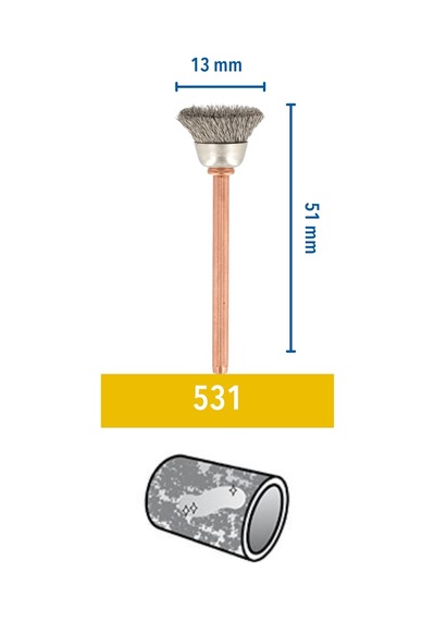 Dremel 531 Paslanmaz Çelik Fırça, Paslanmaz Çelik Ve Gümüş Temizleme, 13 Mm, 2'li