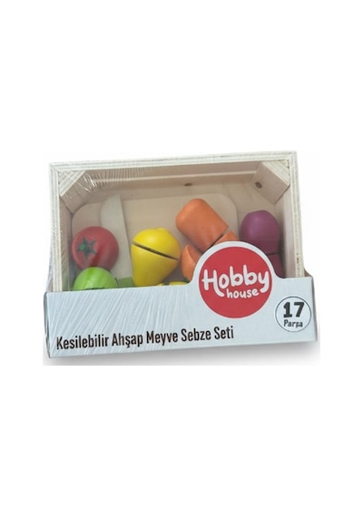 Hobby House 17 Parça Kesilebilir Ahşap Meyve Sebze Oyuncak Seti