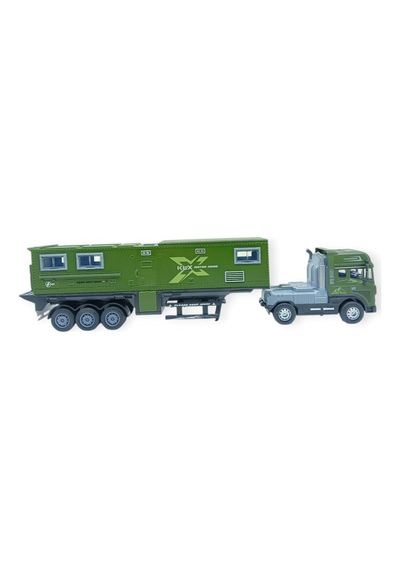Metal Tır 1:24 - Sesli Işıklı Karavan Tır 39 Cm - Yeşil Çok Renkli