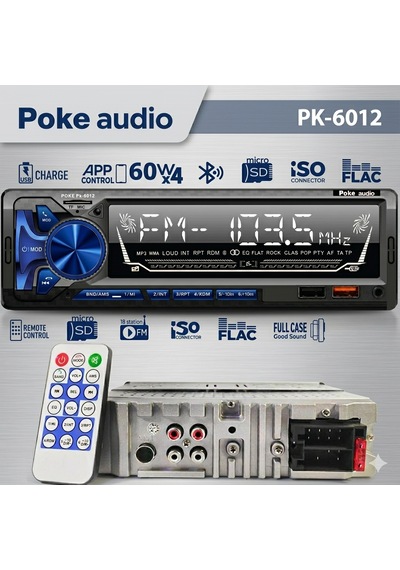 Oto Teyp 4x60 Watt 7388 Entegre Bluetooth 2xusb Şarjlı Fm App Aplikason Poke Pk-6010