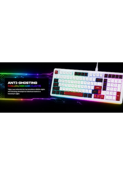 Bronzturq Mk1176 3n1 Wired + 2.4g + Bluetooth Rgb 101 Tuşlu Anti-ghosting Mekanik Klavye