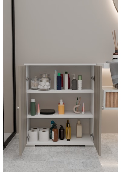 Şelale 3 Bölmeli Banyo Dolabı Deterjan Dolabı Banyo Rafı Cordoba Cordoba