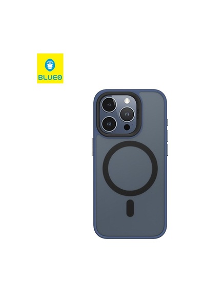 Apple Uyumlu iPhone Blueo 15 Lacivert Frosted Skin Friendly Telefon Kılıf.