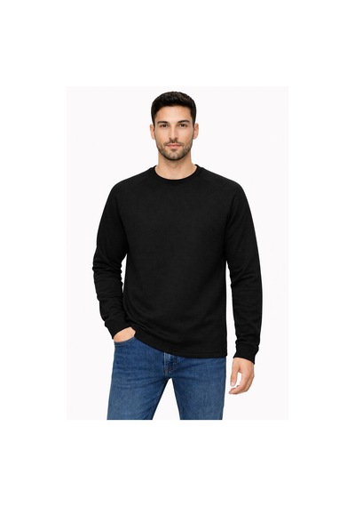 Classics Men Us Erkek Regular Fit Uzun Kol Sıfır Yaka Sweatshırt-7063 Siyah