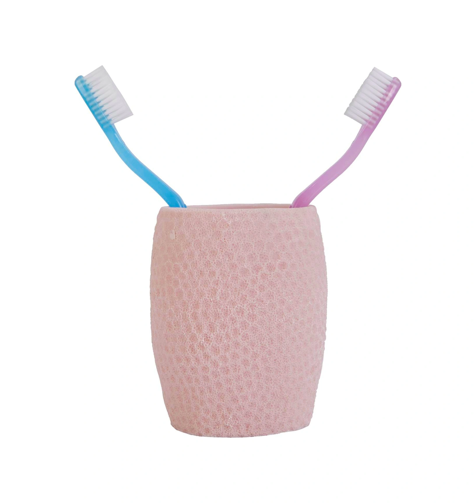 2 Adet Diş Fırçalık,macunluk Pembe Petek Desenli Poliresin 8x8x10cm 400ml Banyo Seti Çok Renkli