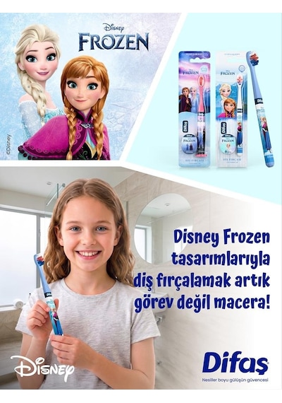 Difaş Frozen Yumuşak Kıllı Diş Fırçası 4-7 Yaş 2 Adet