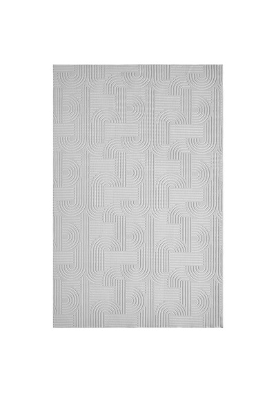 Raschel Carpet Bohem Emboss Premium Seri Kaymaz Taban Jel Taban Halı Yolluk Açık Gri Gri
