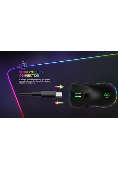 North Game Over Kablosuz Şarjlı RGB Optik Oyuncu Mouse