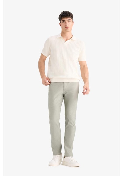 DeFacto Yazlık Chino Kanvas Dokulu Pantolon Slim Fit Dar Kesim Cepli Dar Paça T1055AZ25SPKH120
