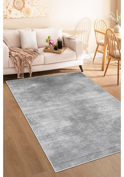 West Home Makinede Yıkanabilir Kaymaz Taban Leke Tutmaz Gri Salon Halısı Mutfak Halısı Ve Yolluk 610 Grey