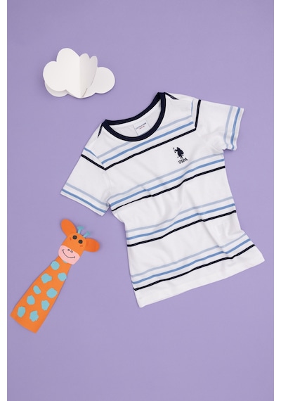 U.S. Polo Assn. Erkek Çocuk Beyaz Bisiklet Yaka Tişört 50284821-VR013
