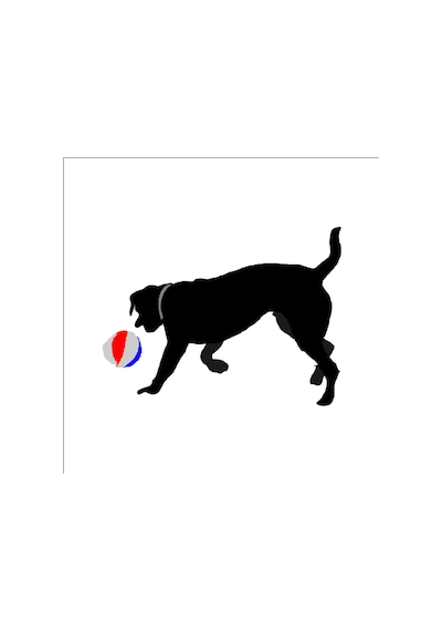 Top Oynayan Köpek Folyo Sticker 130cm Uzunluk Siyah