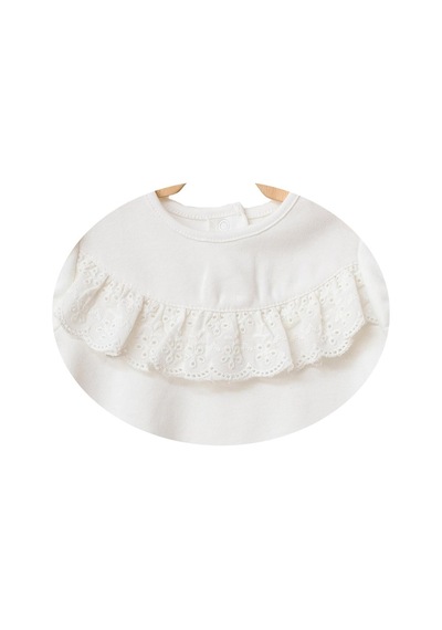 Andywawa Kız Bebek Önden Fırfırlı Detaylı Beyaz Tshirt Ac21753