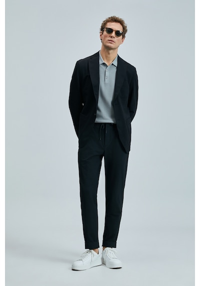 Lufian Asel Spor Erkek Blazer Ceket Slim Fit Siyah Siyah 111140170100100 Siyah