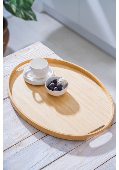 Acar Bambu Sunum Tepsi - 45 Cm Kahverengi