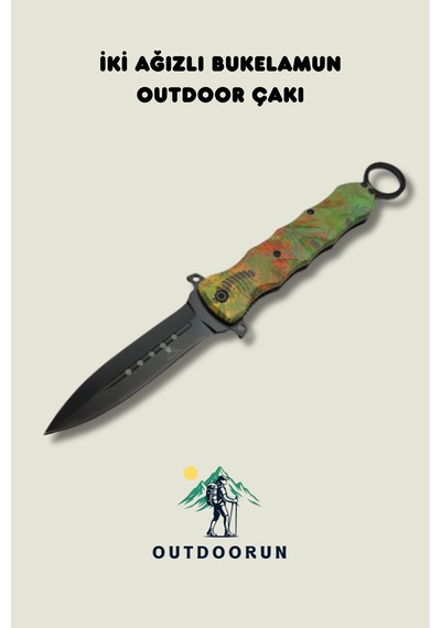 Outdoorun İki Ağızlı Bukalemun Outdoor Kamp Çakı 25,5 Cm Çok Renkli