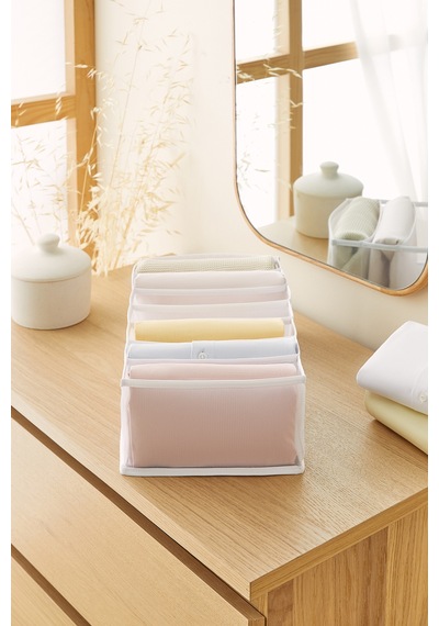 Ocean Home Textile 7 Bölmeli Beyaz Renk File Çekmece Düzenleyici 22 x 41,5 x 12 cm