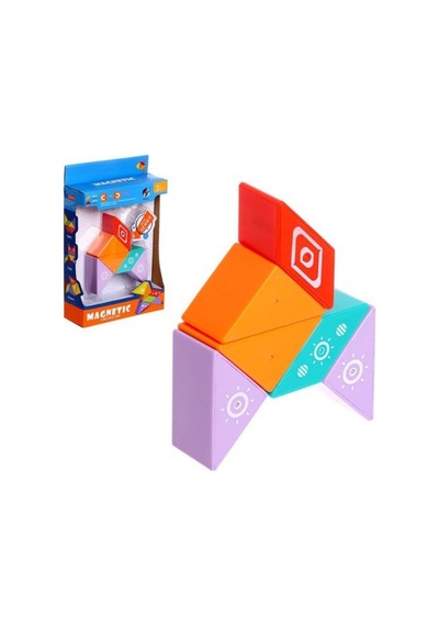 6 Parça - Manyetik Bloklar Yapı Blokları Eğitici 3 Boyutlu Zeka Ve Akıl Oyunu - Mıknatıslı Tangram Puzzle