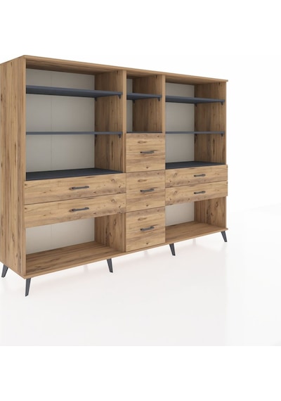 Hyperion Dolap 8 Raflı 7 Çekmeceli 220x44x163 Çam-antrasit/çam Çam-antrasit/çam Hyperion Dolap 8 Raflı 7 Çekmeceli 220x44x163 Çam-antrasit/çam Çam-antrasit/çam
