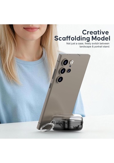 Caseonn Samsung Galaxy Buds 4 Kılıf Stand Özellikli Kilitli Mika Koruma Şeffaf