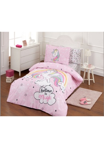 Özdilek Unicorn Tek Kişilik Nevresim Takımı Pembe
