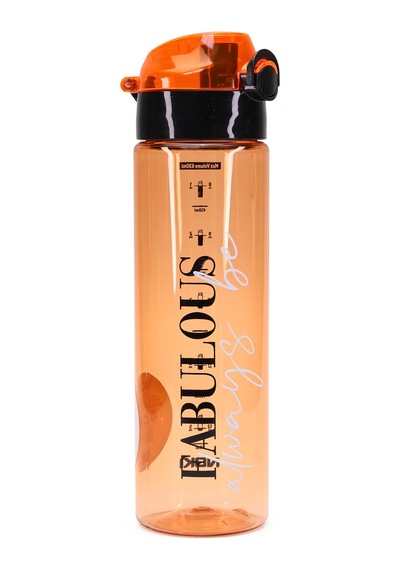 Su Matarası Tritan Geniş Ağız Su Şişesi Fabulous Spor Matarası Suluğu Bpasız 630 Ml Turuncu 0102