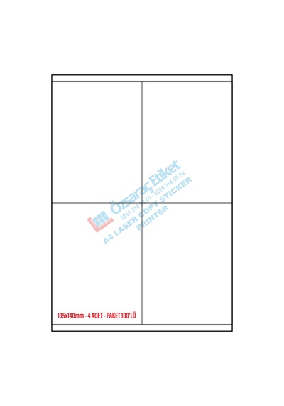 105MM 57MM A4 Laser Etiket