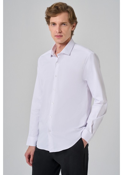 Morven Erkek Beyaz Basic Düz Desen İtalyan Yaka Slim Fit Gömlek 26mc004002600 Beyaz