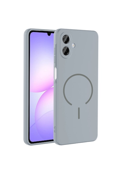 Zore Galaxy A07 Kılıf M-safe Şarj Özellikli Nvth Meta Kapak - Titanyum-gri