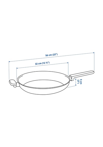 Ikea Mıddagsmat Tava 32 Cm Krom - Siyah 1 Parça Gümüş - Siyah