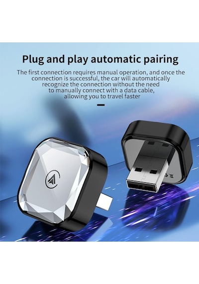 Wireless Carplay Android Auto Adaptörü Usb-a Girişli Kablosuz Araç Bağlantı Aparatı Plug And Play Kolay Kurulum Bluetooth Wifi Destekli Tek Cihaz Bağlantı Android11 İos10 Uyumlu Zr1257