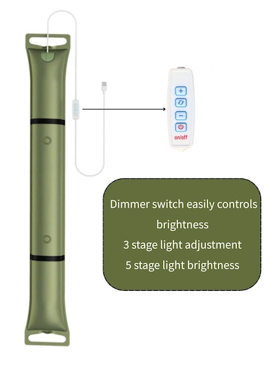 Şişme Led Kamp Lambası, Usb Girişli, Mıknatıslı Haki