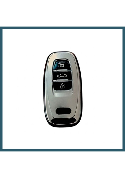 Bezos Audi A4-a5-a6-a7-q5-q7 Sustasız Uyumlu Silikon Oto Anahtar Kumanda Kabı Kılıf Gri Ob