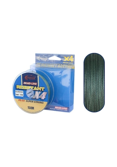 Captain Resistant PE 4 Kat Spin İp Misina 150mt Yeşil 0.06 mm