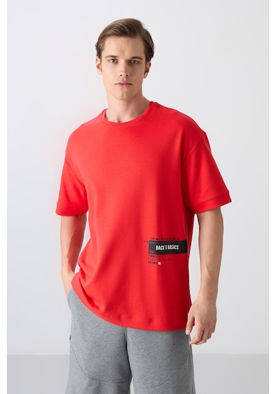 Tommy Life Fiesta Pamuklu Kalın Yumuşak Dokulu Oversize Fit Baskılı Erkek T-shirt - 88322 001
