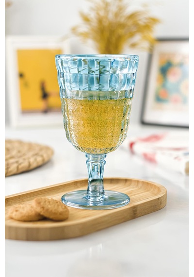Allegra Aquamarin Kadeh Bardak - 450 Ml Tekli Akrilik Malzeme - Cam Değildir Kırılmaya Dayanıklı Aquamarin