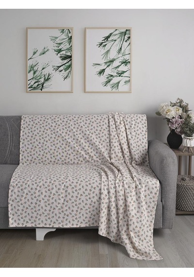 Tek Kişilik Baskılı Pike Koltuk Örtüsü Breeze 180x230 Cm Açik Gri