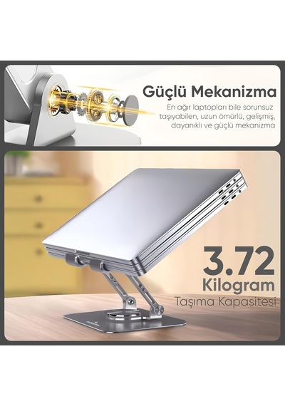 Tablet Standı 360 Derece Dönebilen Katlanabilir Ergonomik Tablet Tutucu