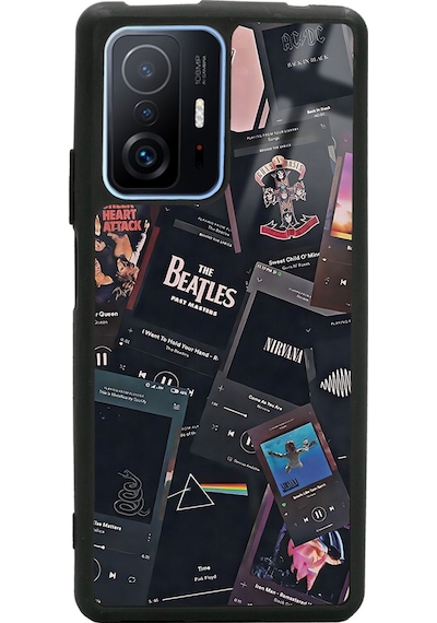 Xiaomi Mi 11t Pro Retro Music Tasarımlı Glossy Telefon Kılıfı Çok Renkli