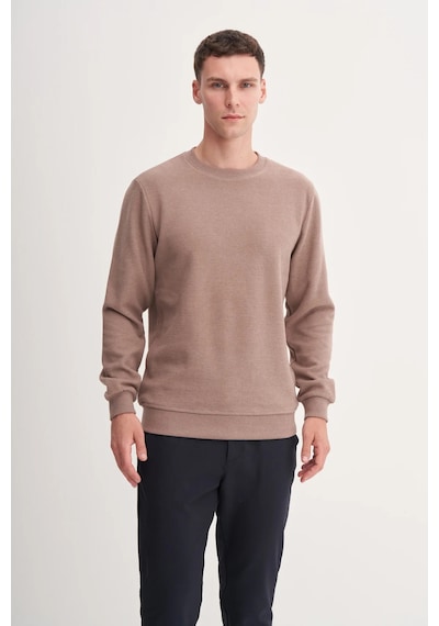 Cazador Erkek Bisiklet Yaka Selanik Örgü Slim Fit Sweatshirt Camel