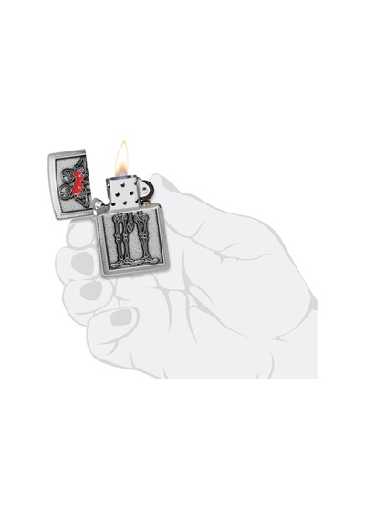 Zippo Couples Emblem Dizayn Çakmak Gri