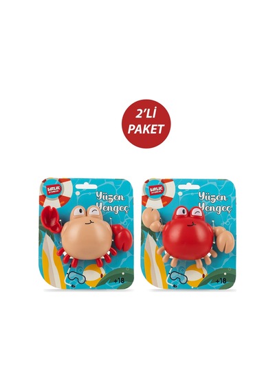 Yüzen Yengeç 2 Li Banyo Oyuncağı Bebek Küvet Su Oyuncağı 18 Ay+