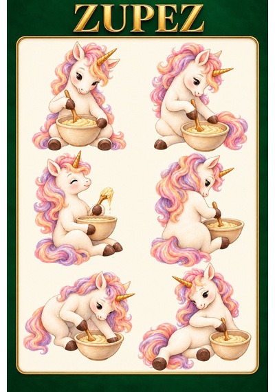Unicorn Fırın Günü 6 Fiziksel Dtf Transfer Sayfası, 36 Farklı Unicorn Motifi - 930812766