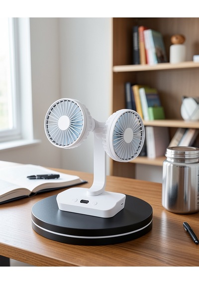 Çift Başlıklı Masaüstü Fan Ayarlanabilir Hızlı Serinletici Uczzzsp01fan-7