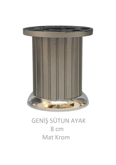 Plastik 8 Cm Geniş Sütun Ayak, Mat Krom Mat Krom