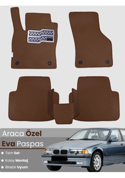 Bmw 3 Serisi E36 1990-2000 Uyumlu Eva Paspas Tam Set Araca Özel,su Geçirmez,kolay Montaj 156