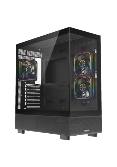 Fazeon F17 1000w 80+ Bronze Pcıe Gen5.1 Argb 3x120mm Fanlı Atx Siyah Gamıng Kasa