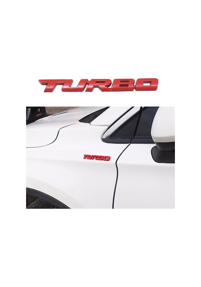 Turbo Kırmızı Çamurluk Yazısı Seti 2'li 3m 3d Abs Seat Leon