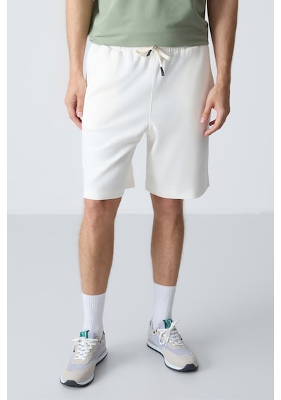 Air Jones Tommy Life Ekru Pamuklu Kalın Yumuşak Dokulu Standart Fit Basic Erkek Şort - 81275 Ekru