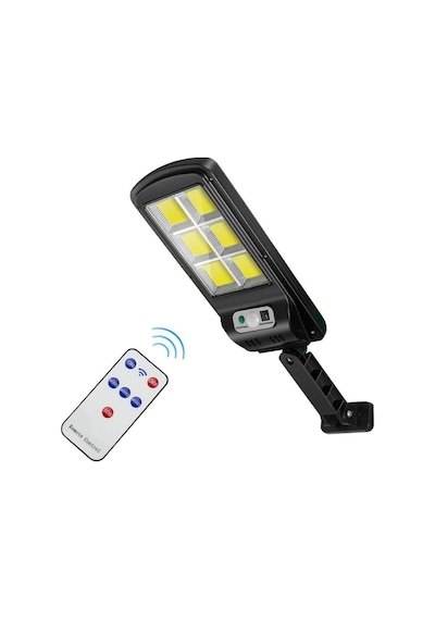 Güneş Enerjili Solar Sokak Lambası 6 Cob Led Hareket Sensörlü Kumandalı Su Geçirmez Bahçe Aydınlatması120 Led Bahçe Aydınlatma Led Işık Su Geçirmez Kumandalı 3 Modlu
